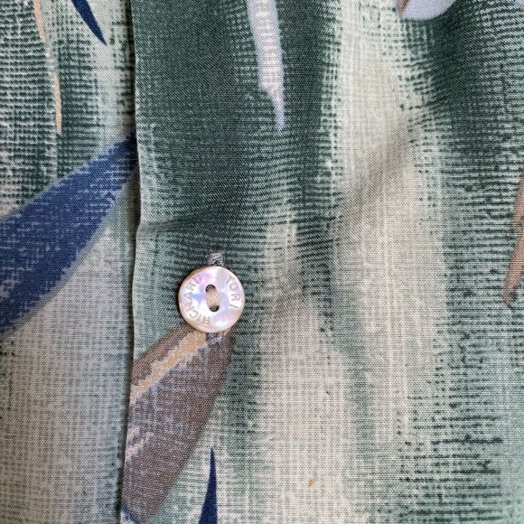 Vintage Tori Richard Hawaiian Shirt Men’s M Green Tropical Short Sleeve Aloha - Picture 6 of 7